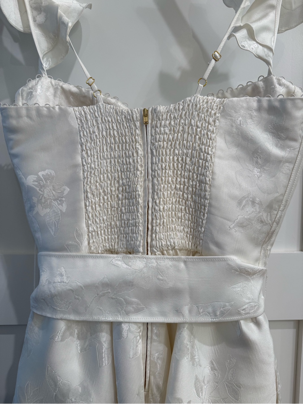 V. Chapman Vera Bustier Midi Dress In White Baroque Floral — image 4 of 6